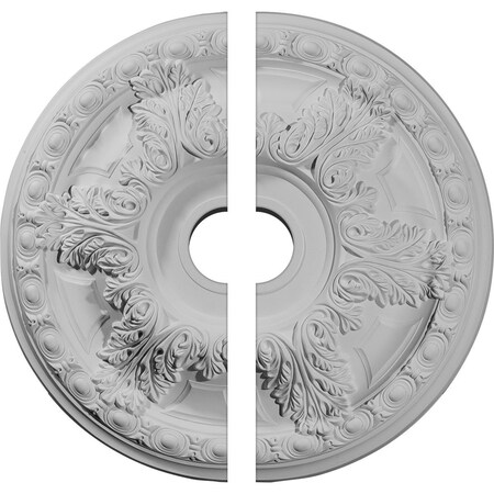 Ekena Millwork Granada Ceiling Medallion, Two Piece (Fits Canopies up to 7 1/8"), 23 3/8"OD x 3 5/8"ID x 2 1/2"P CM23GA2